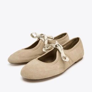 Women's suede flat shoes (Beige Color)